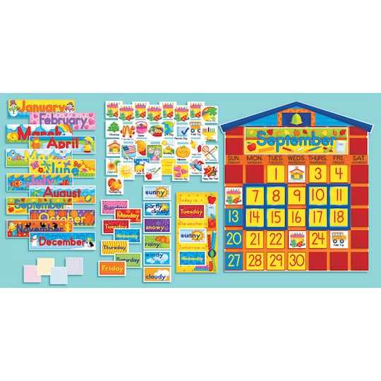 Scholastic Teaching Resources All-In-One Schoolhouse Calendar Bulletin Board Set, 2 Sets | 23" | Michaels®